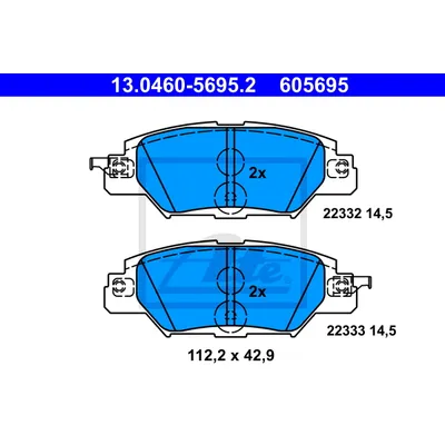 Тормозные колодки зад Mazda CX5 2.0/2.5 15- ATE 13.0460-5695.2