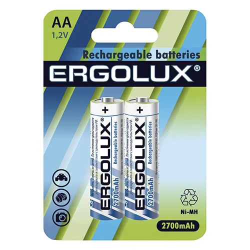 Батарейка Ni-Mh ERGOLUX Rechargeable AA 1,2V (2 шт) NHAA2700BL2