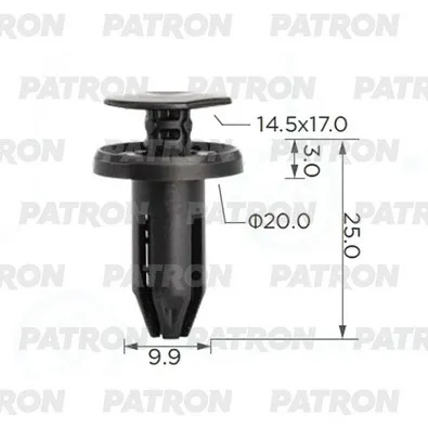 Клипса пластмассовая Клипса кнопка крепление радиатора Mazda PATRON P37-3827