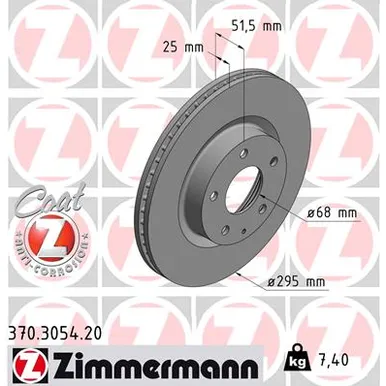 Диск тормозной MAZDA 3 (BM) SKYAKTIV 13> ZIMMERMANN 370305420