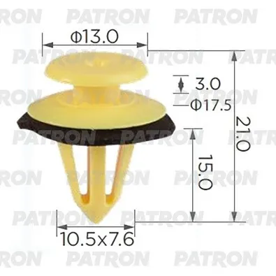 Клипса пластмассовая VW, Audi, Seat, Skoda, Nissan, Land Rover, Ford, C PATRON P37-3621