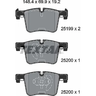 Колодки передние с противошумной пластиной Q+ BMW X3 F25 TEXTAR 2519901