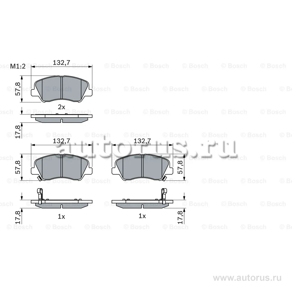 Колодки передние HYUNDAI Solaris 10- BOSCH 0 986 494 563