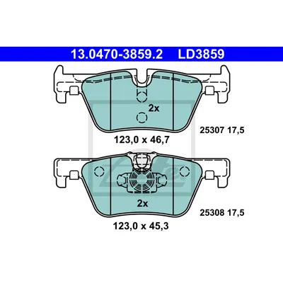 Колодки тормозные R BMW F20 F30 1.6-2.8 аTE CERAMIC ATE 13047038592