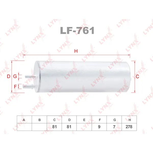 Фильтр топливный VW T5 2.5TDI LYNXauto LF-761