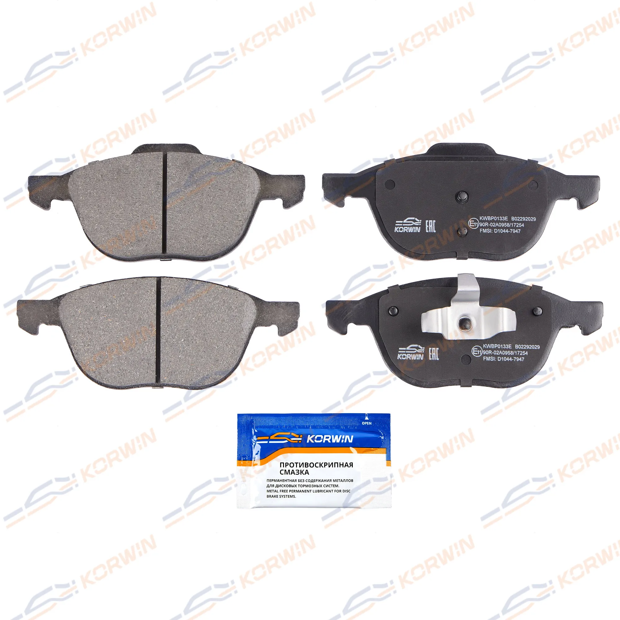 Колодки тормозные перед. ECOLine. Ford Focus II-III 04-/Mazda 3/Volvo C30 06- KORWIN KWBP0133E