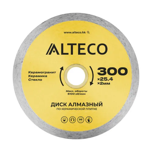 Диск алмазный по керамической плитке ALTECO 300x25.4x2 мм ALTECO 66529