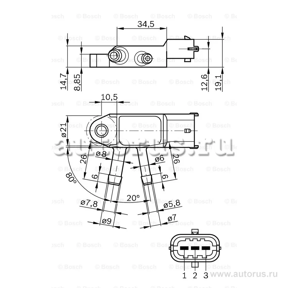 Датчик давления воздуха NISSAN: QUASHQAI, X-TRAIL 2.0DCI 07- BOSCH 0281002772