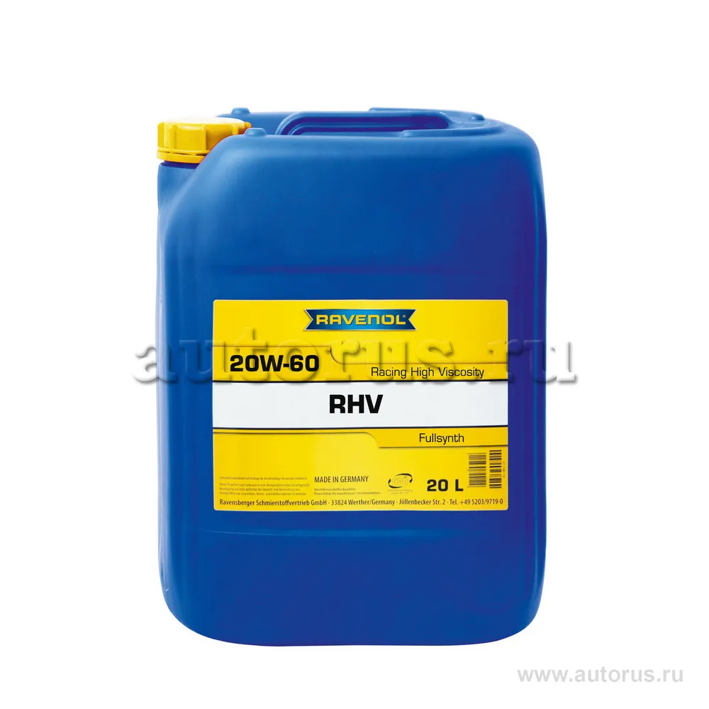 Моторное масло RAVENOL RHV Racing High Viscosity SAE 20W-60 (20л) 1141101-020 (4014835848979)