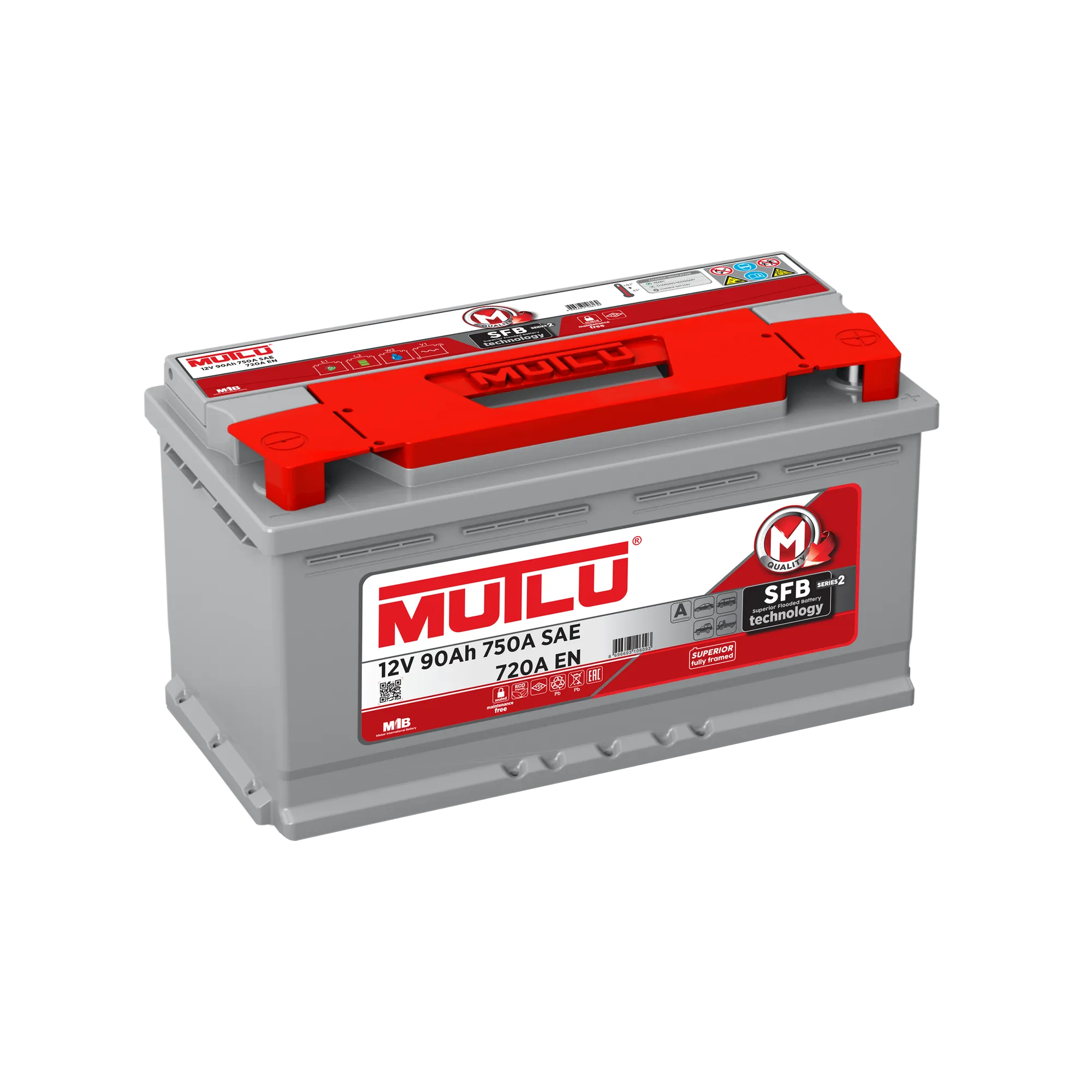 Аккумулятор MUTLU SFB 90 А/ч обратная R+ 353x175x190 EN720 А