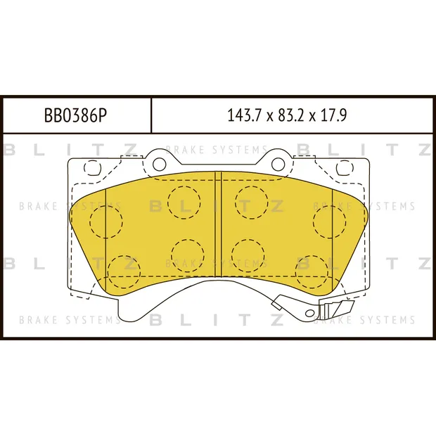 Колодки тормозные дисковые передние TOYOTA Land Cruiser 200 08-> BLITZ BB0386P