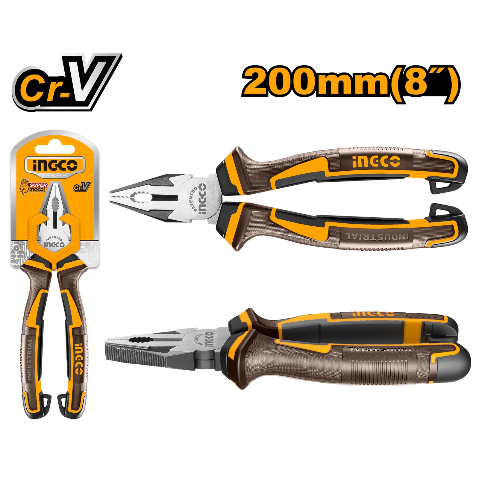 Плоскогубцы комбинированные 200 мм INDUSTRIAL INGCO HCP28208