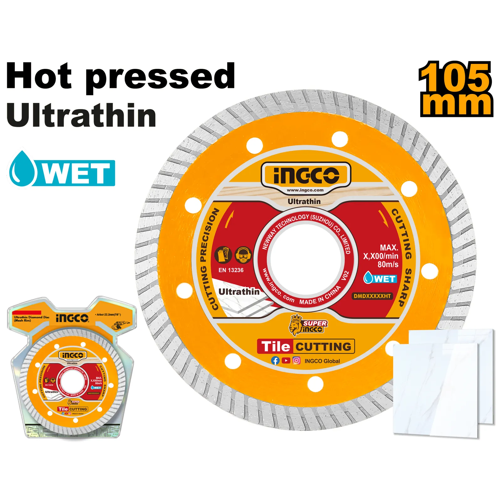Диск алмазный ультратонкий 105 мм INGCO DMD031051HT