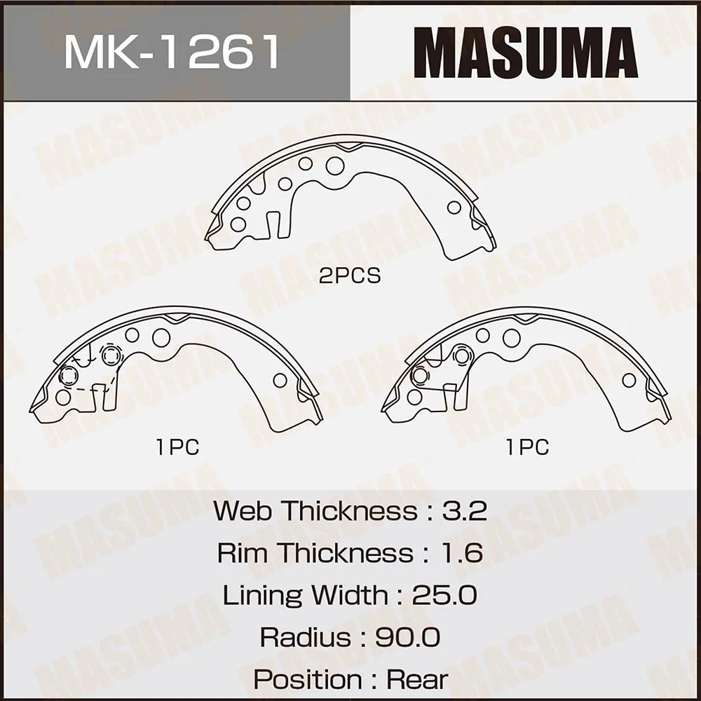 Колодки барабанные NISSAN CUBE MASUMA MK-1261