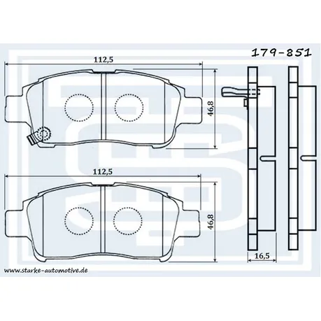 Колодки тормозные перед. TOYOTA YARIS (P1) для барабан.торм.ситемы STARKE 179-851