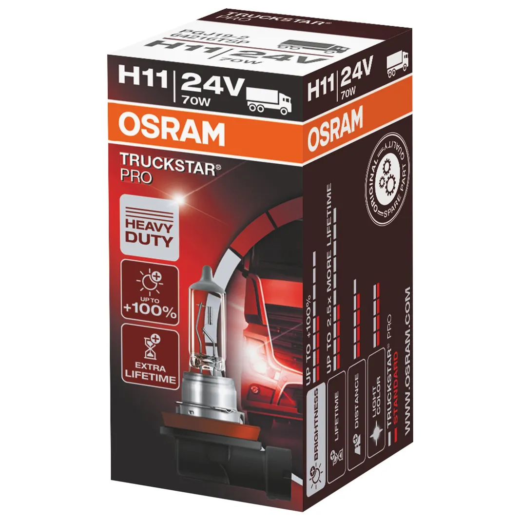 Лампа 24V H11 70W PGJ19-2 OSRAM TRUCKSTAR PRO 1 шт. картон 64216TSP