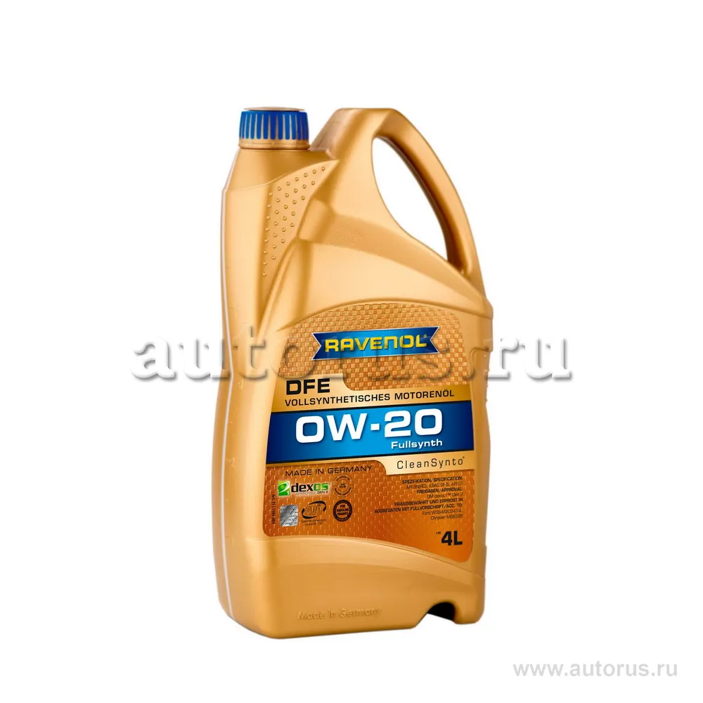 Моторное масло RAVENOL DFE SAE 0W-20 (4л) new 1111109-004 (4014835853768)