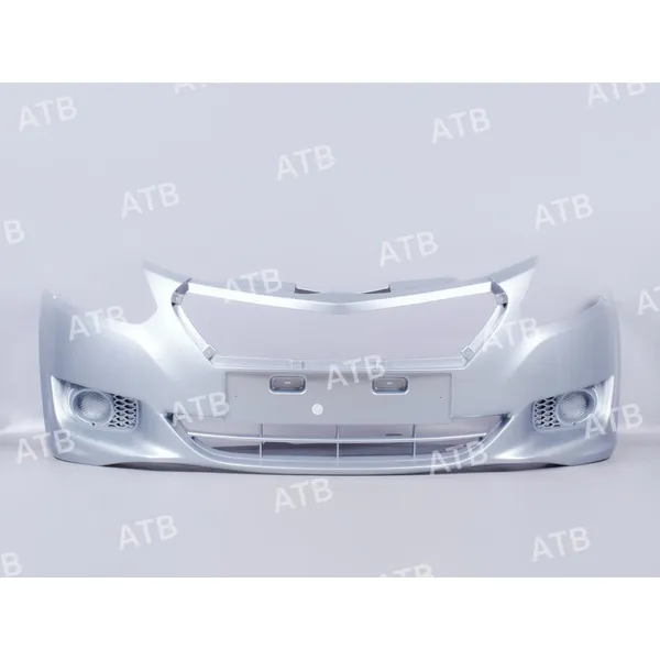 Бампер Datsun On-Do 1 2014-2019 передний литой с решеткой без ПТФ Ледяной 413 ATB 1AOD0016F413