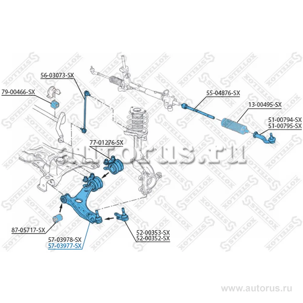 Рычаг нижний правый Ford Kuga all 08> STELLOX 57-03977-SX
