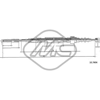 Трос ручника VW GOLF III GTI 16V MOD. USA DX/SX-RH/LH Metalcaucho 83727