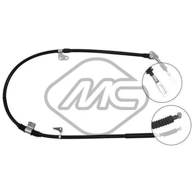 Трос ручника MAZ 626 ALL 4DOOR (DRUM BRAKE) DX-RH Metalcaucho 82189