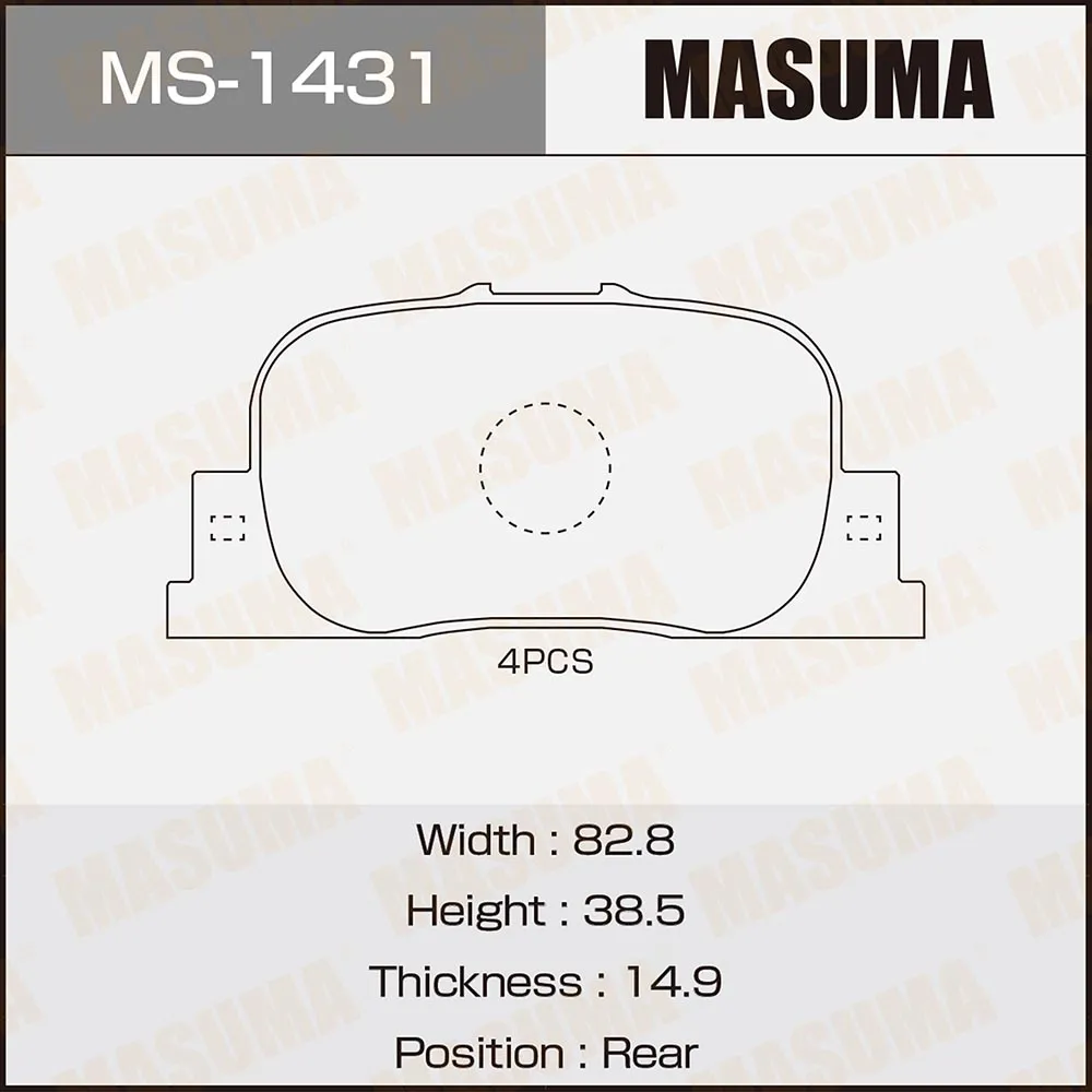 Колодки тормозные дисковые MASUMA MS1431
