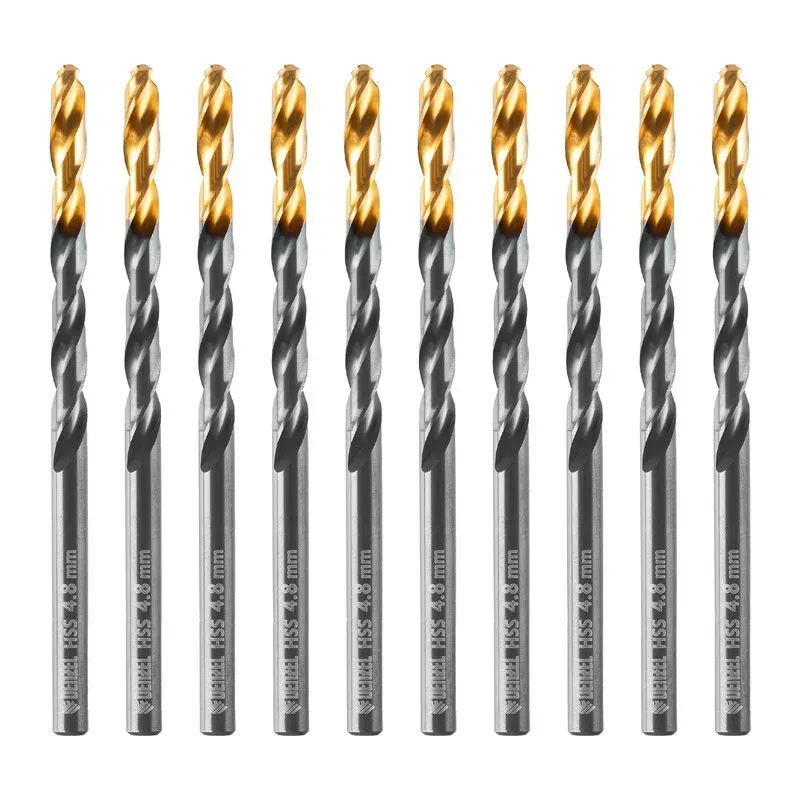 Сверло по металлу, 4,8 мм, HSS-Tin, Golden Tip, 10 шт. Denzel Denzel 717212