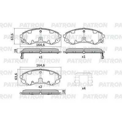 Колодки тормозные дисковые пер. HAVAL H9 / HYUNDAI H1/Grand Starex / KIA Gran PATRON PBP016