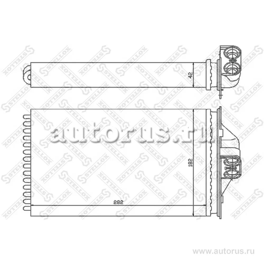 Радиатор печки Chrysler Voyager, Dodge Caravan All 95> STELLOX 10-35089-SX