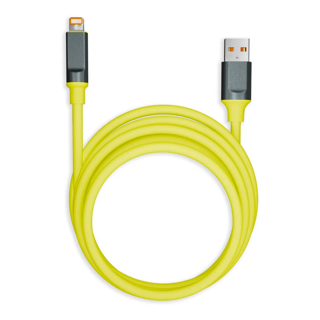 Кабель для зарядки и передачи, супертолстый BOLD LIGHTNING желтый, 3а, TPE, 1 м, SMARTBUY IK-512BOLD-YELLOW