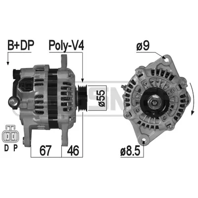 Генератор MAZDA 323/626 80A ERA 209310