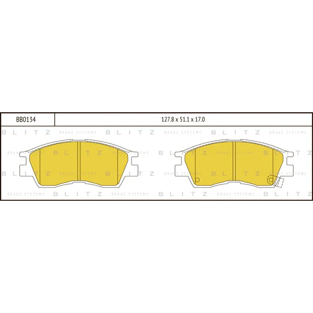 Колодки тормозные дисковые передние MITSUBISHI Galant/Sigma 90-> BLITZ BB0134