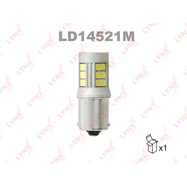 Лампа светодиодная 12V P21W 21W BA15s 6200K LYNXauto LED 1 шт. картон S25 LD14521M