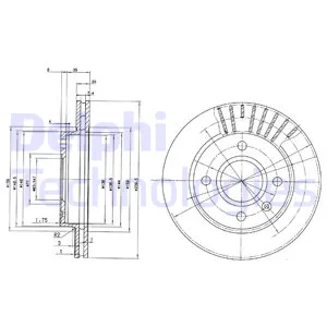 Диск тормозной передний FORD DELPHI BG2440