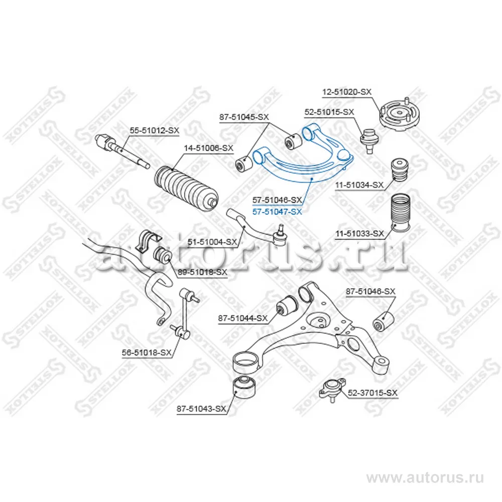 Рычаг верхний правый Hyundai Sonata NF 04> STELLOX 57-51047-SX