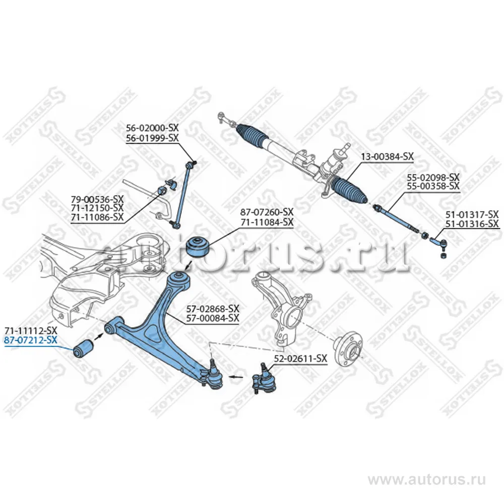 Сайлентблок рычага пер. Audi A3/TT, VW Golf 98> STELLOX 8707212_SX