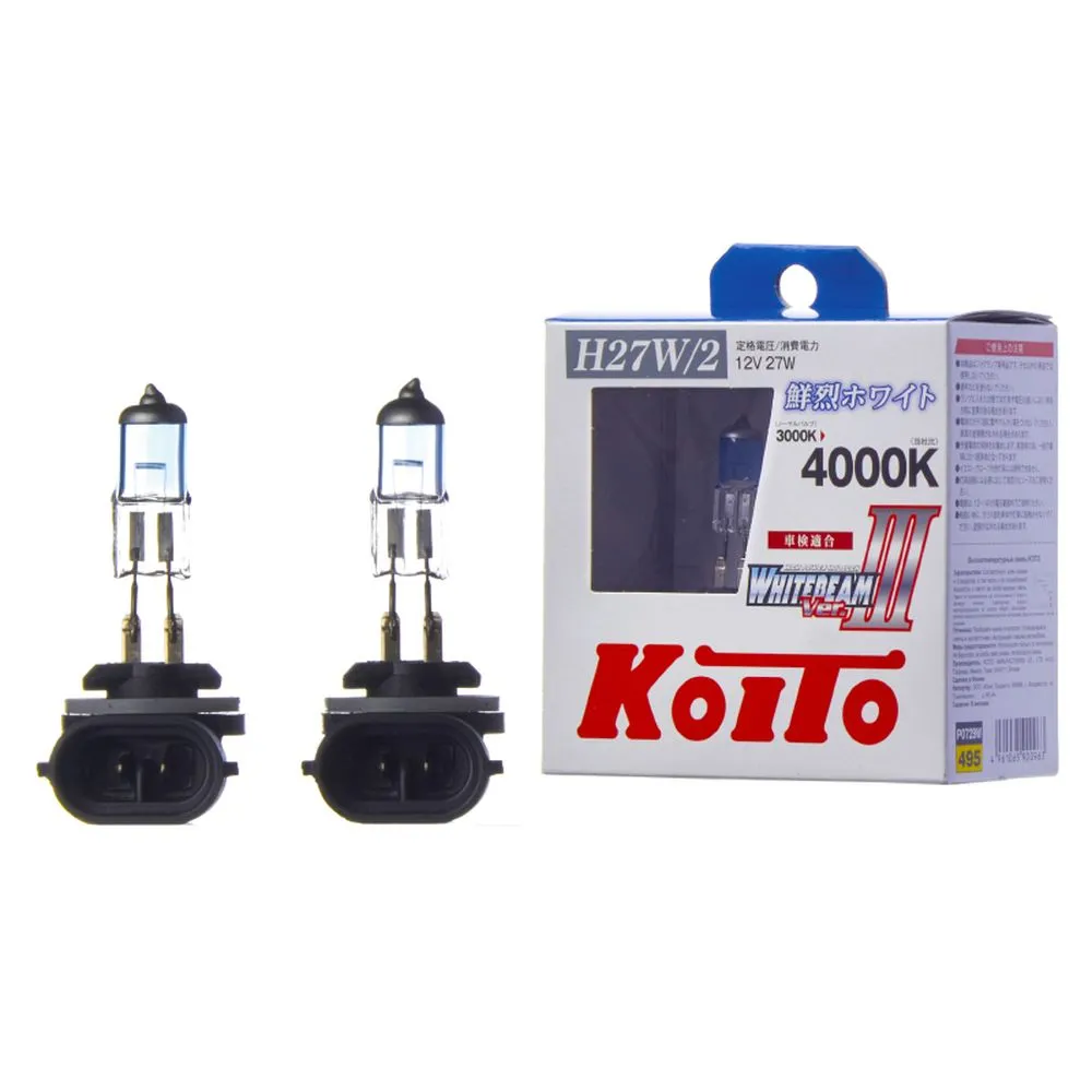 Лампа 12V H27W/2 27W PGJ13 4000K KOITO Whitebeam 2 шт. картон P0729W