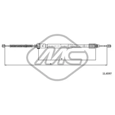 Трос ручника REN CLIO 1/2 16V C/ABS DX-RH Metalcaucho 83081