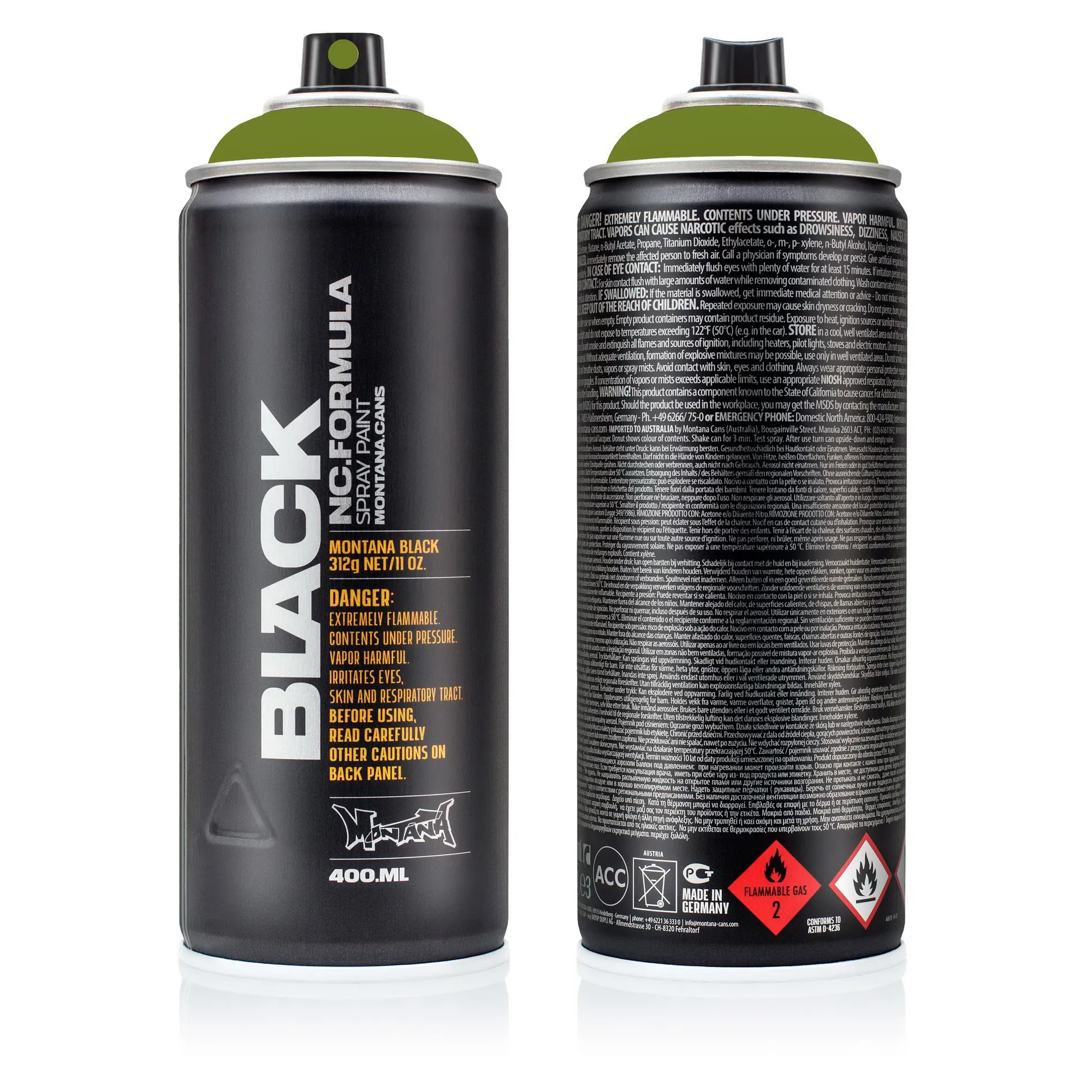 Краска BLACK зеленый остров MONTANA CANS 6720BLK