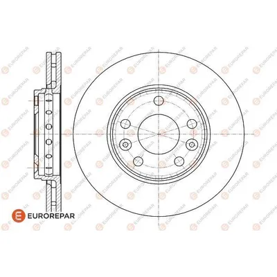 Диск тормозной RENAULT DUSTER 11-/ FLUENCE 10-/ MEGANE 08- передний вент.D280 мм. EUROREPAR 1618889780
