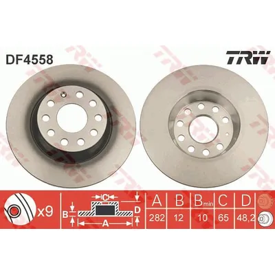 Диск тормозной задний (282х12мм 5/112мм) LUCAS DF4558