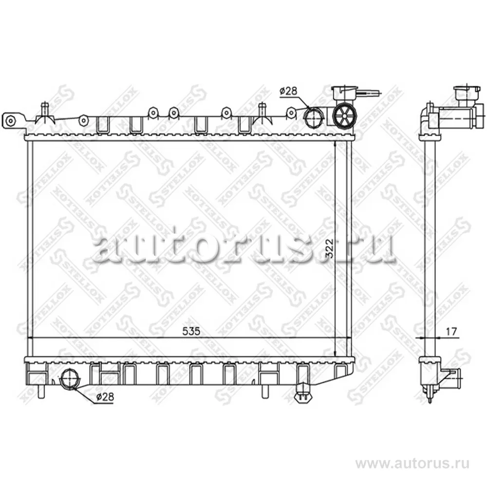Радиатор системы охлаждения Nissan Sunny 1.4i/1.6i 16V 90-95 STELLOX 10-25121-SX