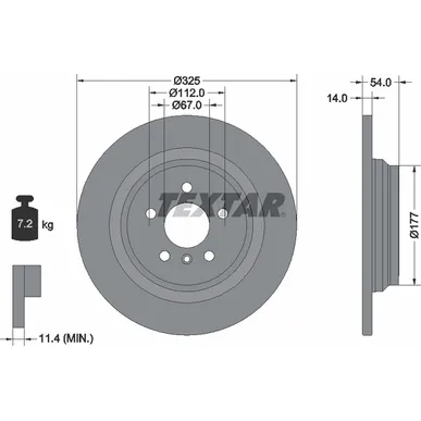 Диск тормозной задний MB ML III/GLE (W166)/(C292)/D=325MM TEXTAR 92277405