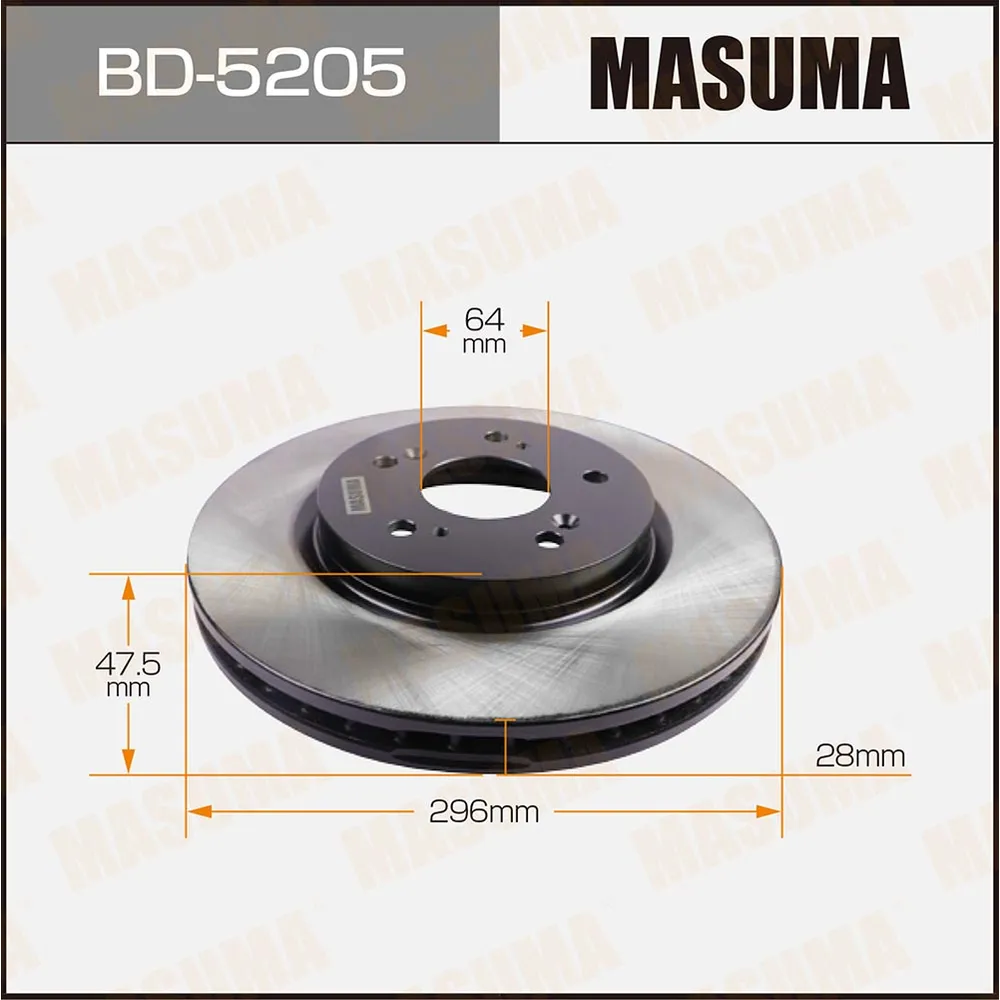 Диск тормозной передний для HONDA CR-V MASUMA BD-5205