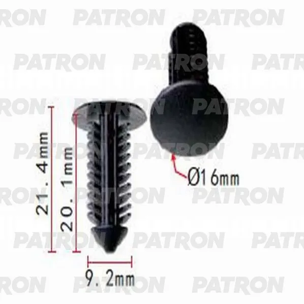 Клипса пластмассовая (комплект 10шт) (черная) RENAULT PATRON P37-0565S