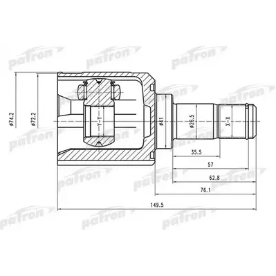 ШРУС внутренний правый 25x41x29 MITSUBISHI LANCER CS 00 PATRON PCV1528