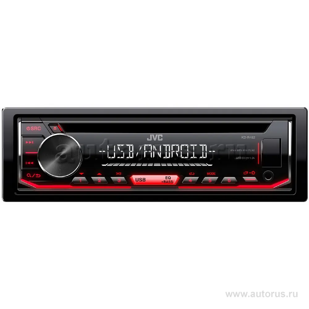 Автомагнитола CD,MP3 JVC KD-R492, 4x50вт, USB, AUX