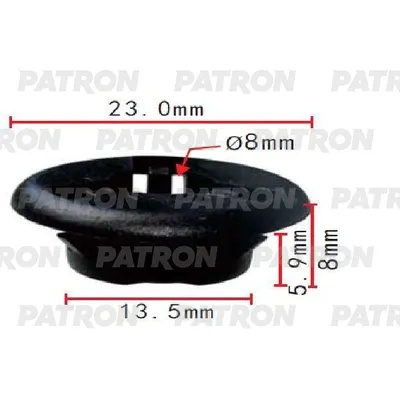 Клипса пластмассовая применяемость: втулка крепления упора капота PATRON P371951