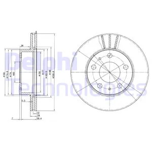 Диск тормозной передний DELPHI BG2847