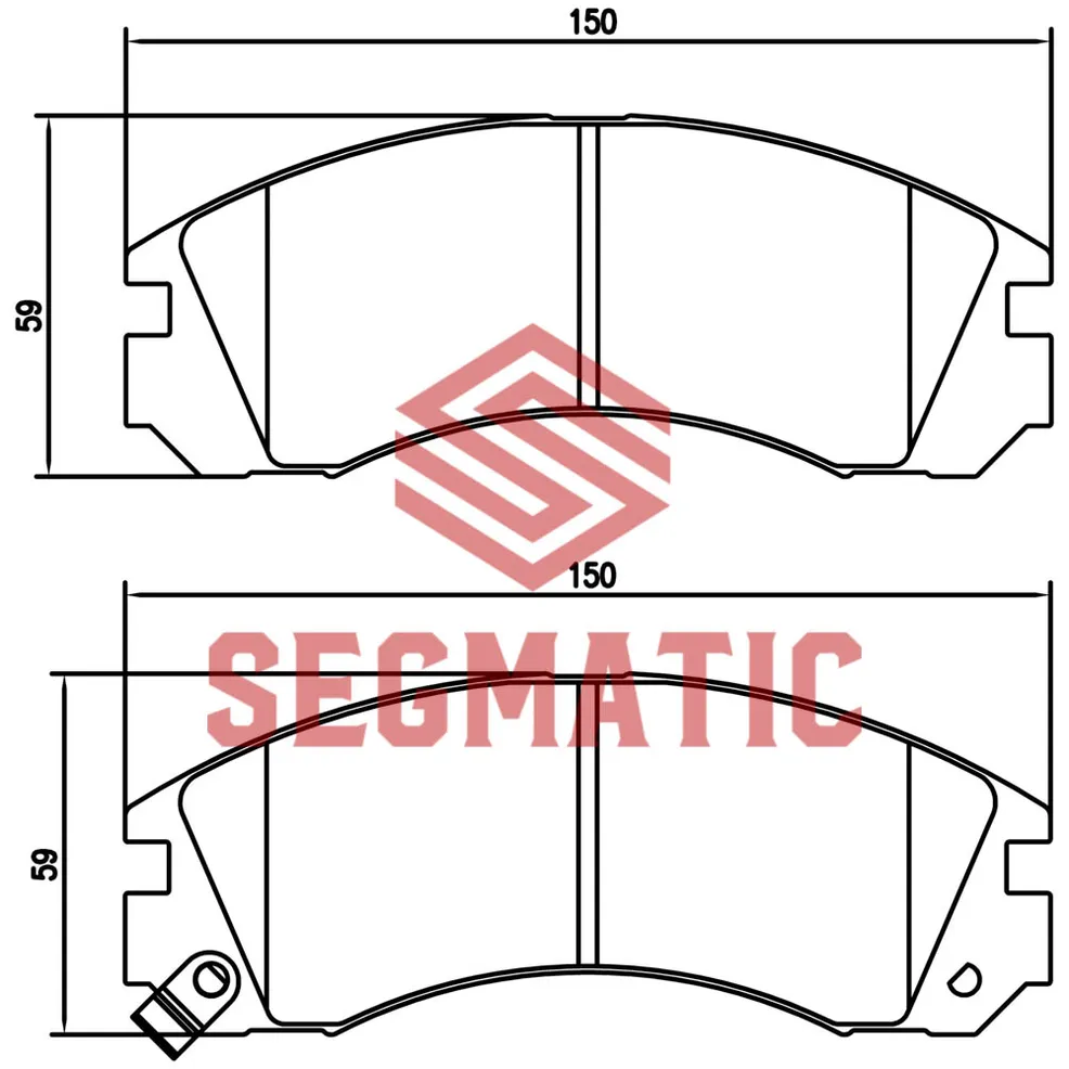 Колодка торм диск пер Mitsubishi Outlander 2.0 2012-; Mitsubishi Outlander 2.4 2006-2012; Mitsubishi Outlander 2.4 2007-2012 SEGMATIC SGBP2571